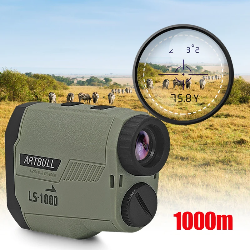 ARTBULL Laser Golf Rangefinder 1000m 650m Slope Adjusted Flag-Lock Telescope Rangefinder Hunting Laser Distance Meter