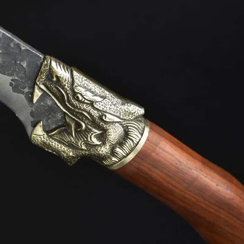 Longquan-cuchillo de acero forjado hecho a mano, Juego de cuchillos de cocina de cobre, decoraci&oacute;n de drag&oacute;n-5