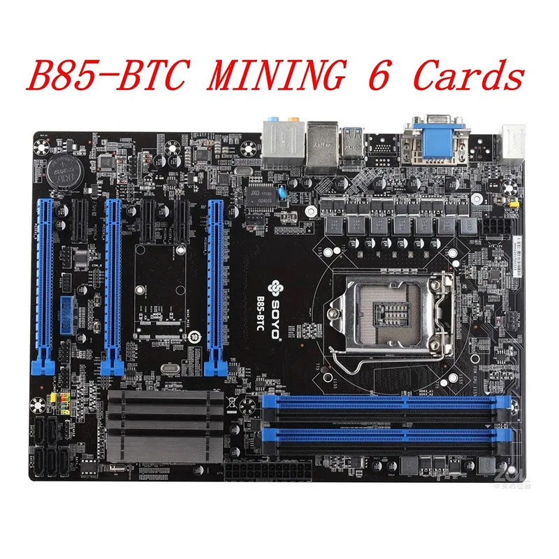 Системная плата для майнинга BTC Настольная материнская 6PCI-E TB85 B85 B250 H110 LGA 1150 DDR3 16G