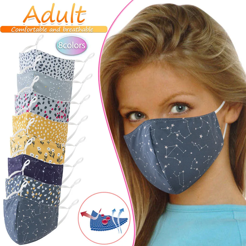 

Маска для взрослых многоразовая моющаяся маска для лица с цветочным принтом маска для рта Регулируемая защитная маска унисекс моющаяся маска многоразовая маска