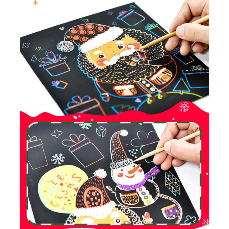 6 шт. рождественские украшения на Хэллоуин с рисунками палочки цвета радуги Набор