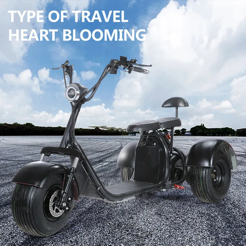 Электрический трехколесный велосипед для взрослых широкая Передняя и задняя