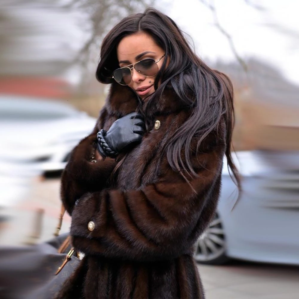 Женская шуба из натурального меха норки длинная длиной 120 см с поясом модная