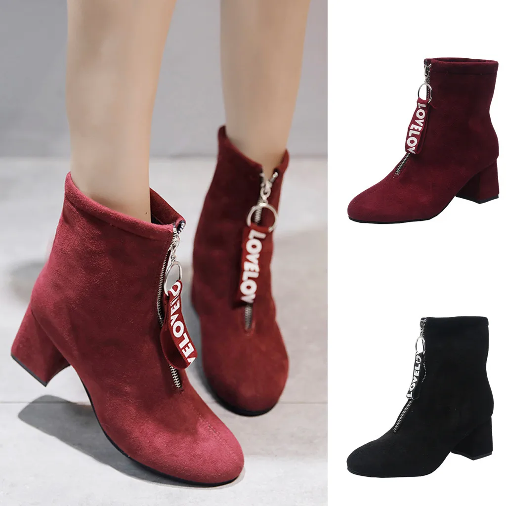 

New Women Boots 2019Autumn Low Heels Women Ankle Boots Size 35-43 Spring Black Boots Fashion Comfort Soft Leather Shoes