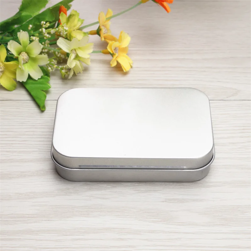 95X60X21mm Hardware Mini Small Iron Box Silver Candy Jewelry Storage Box Portable Electronic Product Rectangle Packaging Boxes