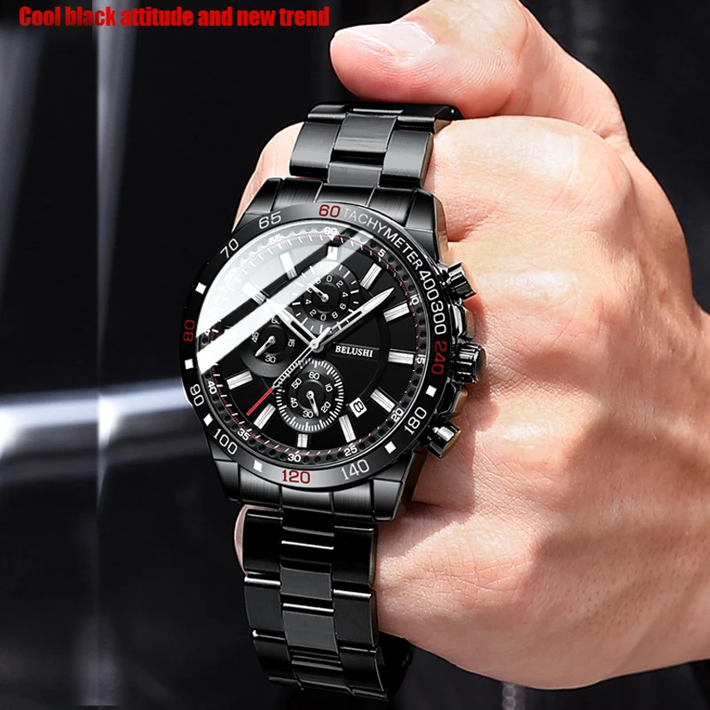 Reloj Hombre Steel Watches Mens Luxury Famous Analog Male Clock Waterproof Chronograph Business Quartz Military Wrist Watch Men
