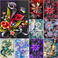 new 5d diy diamond painting full square round drill abstract flower cross stitch scenery diamond embroidery crafts home decor