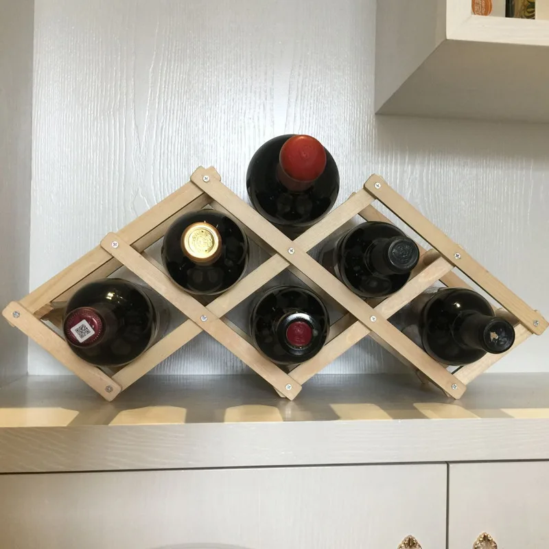 Деревянная винная полка Бытовая Складная для хранения винных бутылок товары