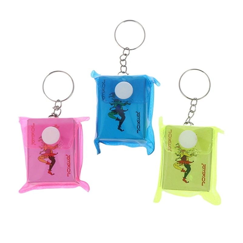 

E9LE 1pc Portable Mini Playing Cards Poker Keychain Small Board Game Key Chain 4×3cm