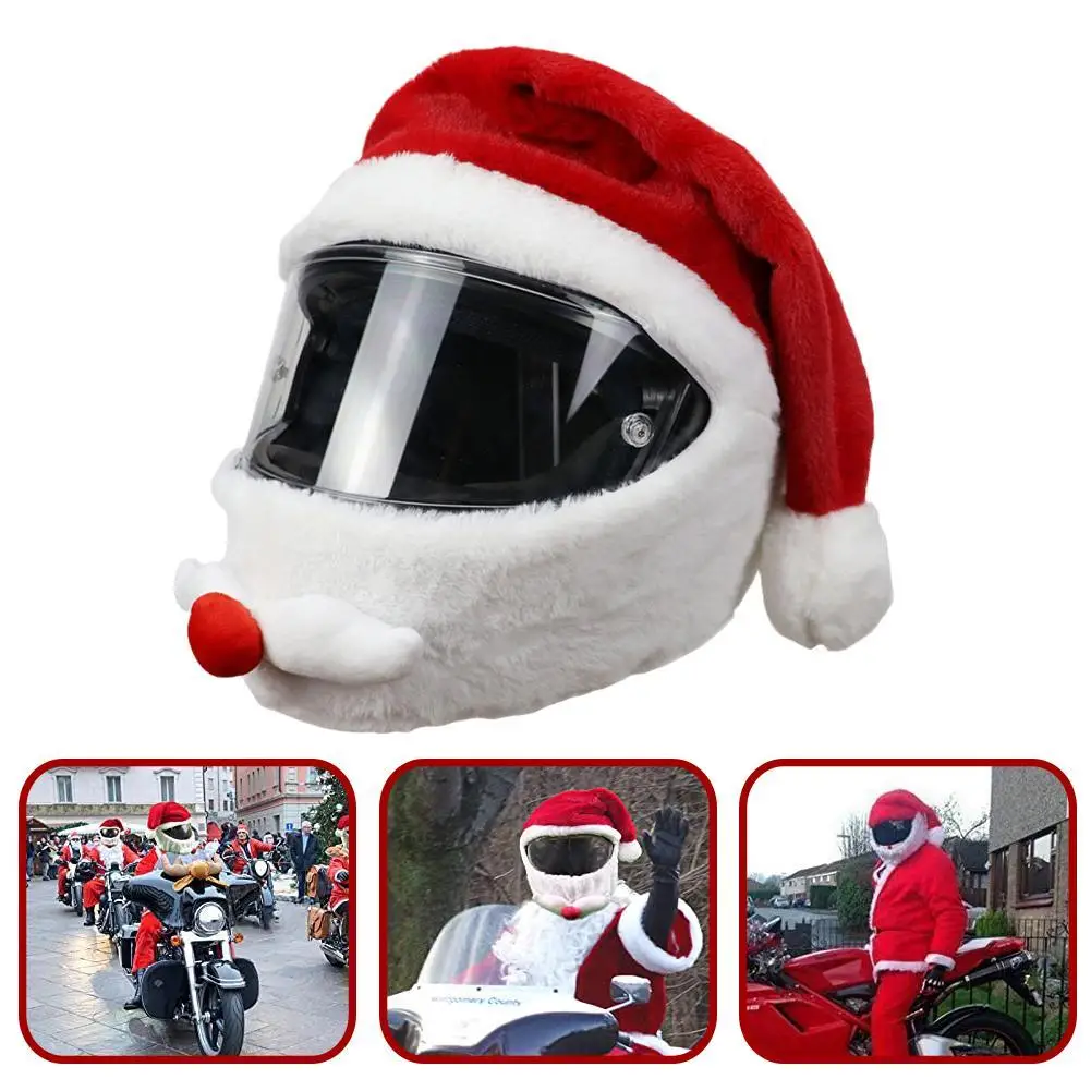 2021 Santa Claus Hat Cap Motorcycle Helmet Cover Innovative Bicycle Outdoor Fun Personalized Christmas Funny | Автомобили и