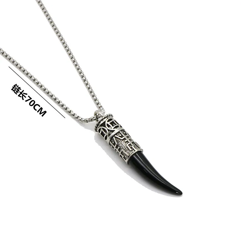 

Men's Personality Aggressive Wolf Teeth Necklace Hip Hop Fashion Necklace Sweater Chain Punk Rock Party Jewelry Birthday Gift