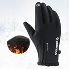 2021 модные перчатки на молнии, мужские зимние Нескользящие водонепроницаемые теплые мягкие велосипедные перчатки унисекс с пальцами, варежки для сенсорного экрана