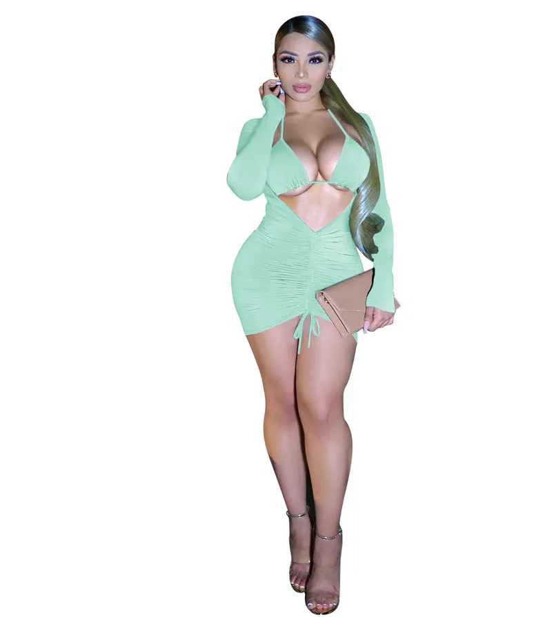 

Summer Sexy Fashion Dress Women Two pieces Set Dress Set Mode Sexy Night Club Wear