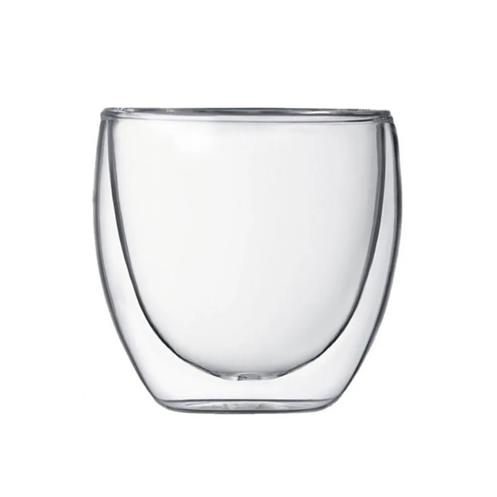 New 1PC/6Pcs 80ml 2.7oz Glass Double Walled Heat Insulated Tumbler Espresso Tea Cup Coffee mug tazas de ceramica creativas | Дом и сад