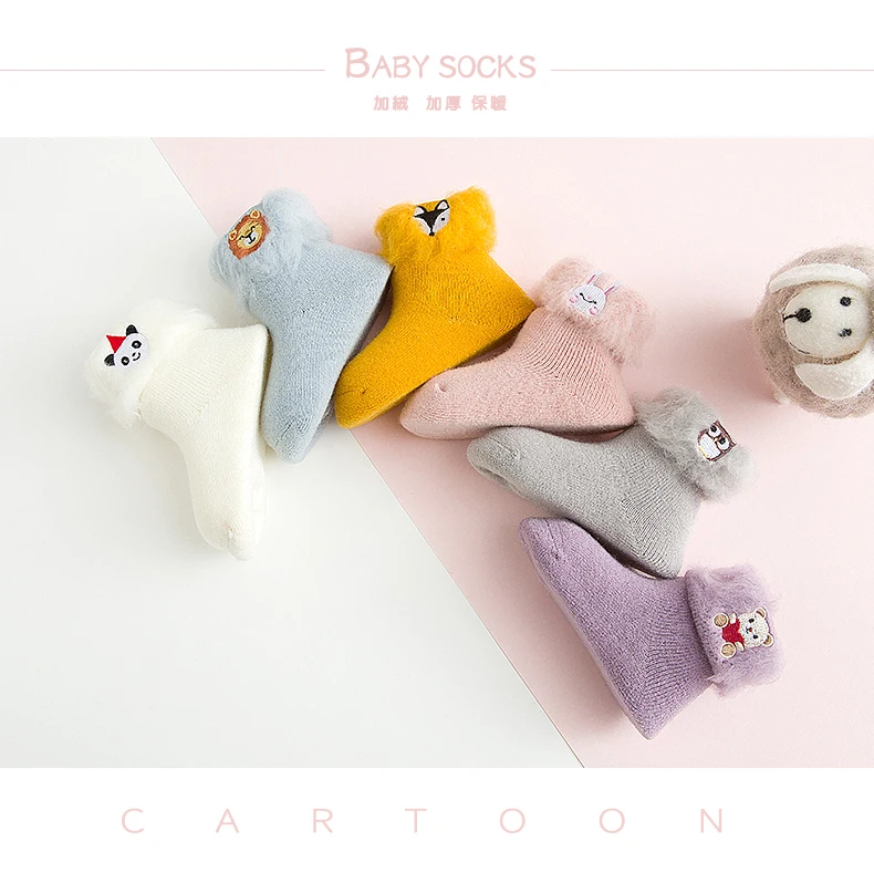 3pairs Newborn Baby Socks Winter Warm Christmas Infant Cartoon Girls Boys For Babies Cotton Toddler Soft New Born | Детская одежда и