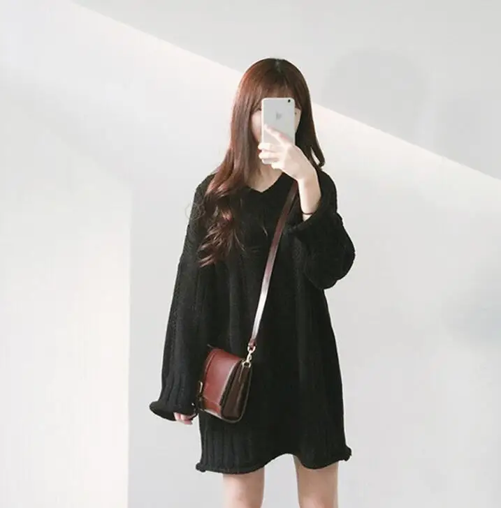 Облегающее вязаное платье-свитер с длинным рукавом | Женская одежда