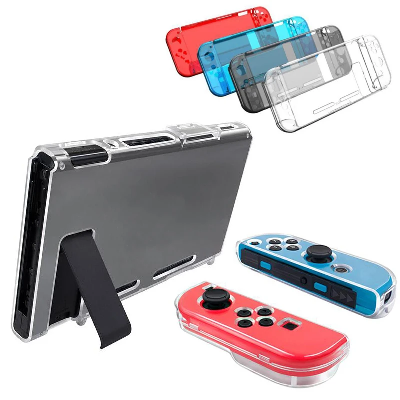 Прозрачный жесткий чехол из поликарбоната защитный для контроллера Nintendo Switch Joy
