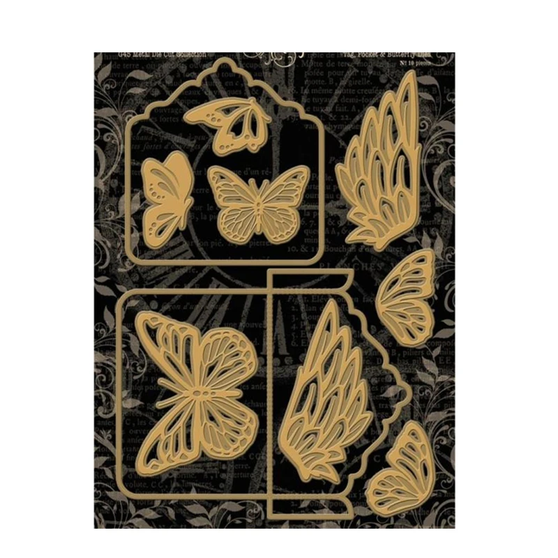 

2020 Новый наслоения металлические высекальные формы крой и Скрапбукинг для Бумага делает фон насекомых тисненый узор с бабочками Чехол-бума...