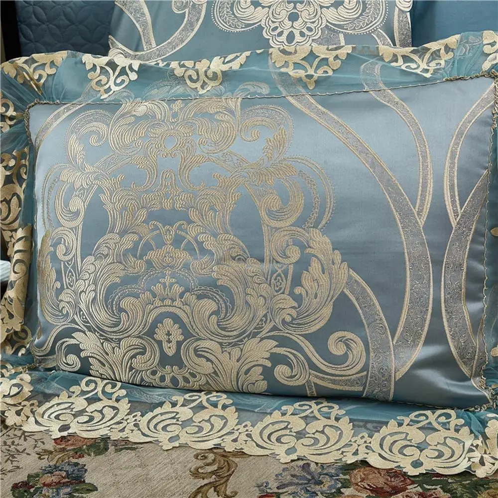 Роскошный Египетский хлопок золотой комплект постельного белья 4 шт. вышитый