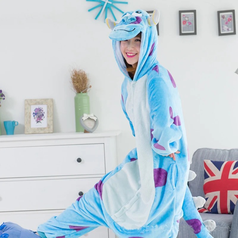 Салливан Onesie для Взрослых Монстр Kigurumi пижамы с графикой из мультиков женщин