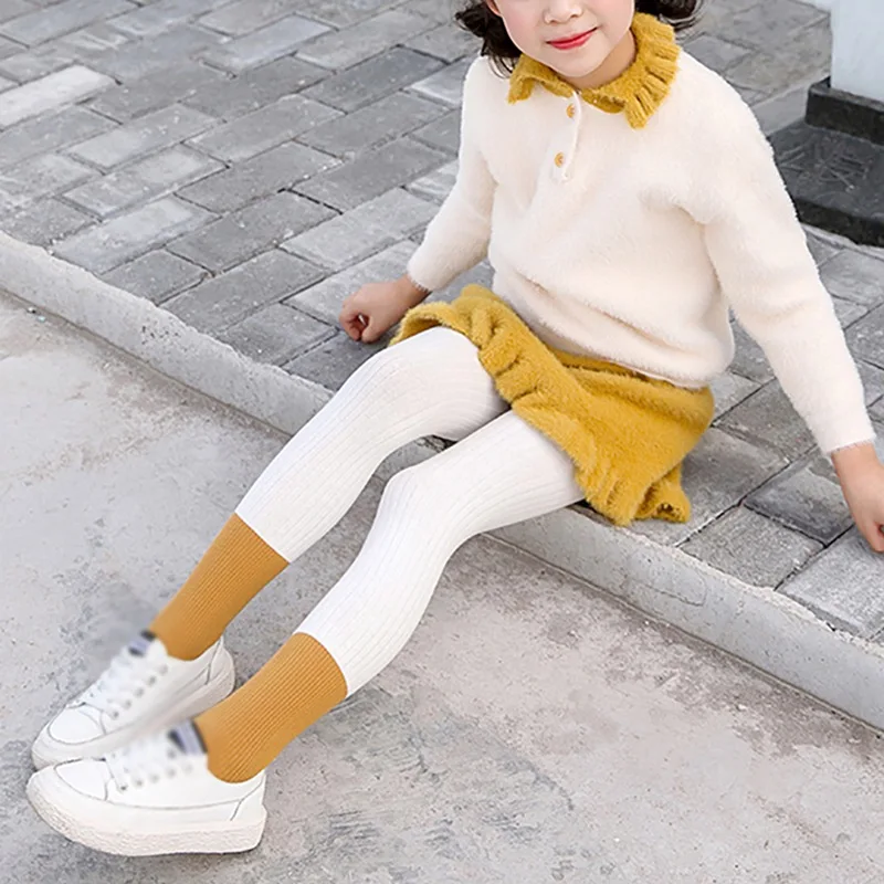 Детские леггинсы для девочек хлопковые однотонные повседневные чулки