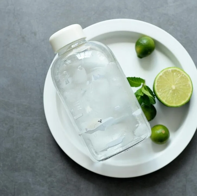 

1000ml Creativity Large Capacity Glass Water Bottle Outdoor Portable Lovely Cartoon Drink Bottle