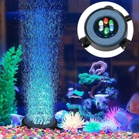 led colorful underwater oxygen disk bubble lamp fish aquarium accessories light plants decorations
