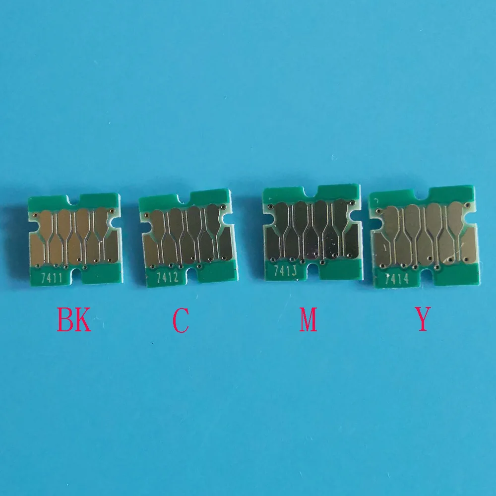 7411-7414/741X Одноразовый чип для Epson суреколор F6070 F7070 F6270 F9270 F9370 чернильный картридж с чернилами абсолютно серийный номер