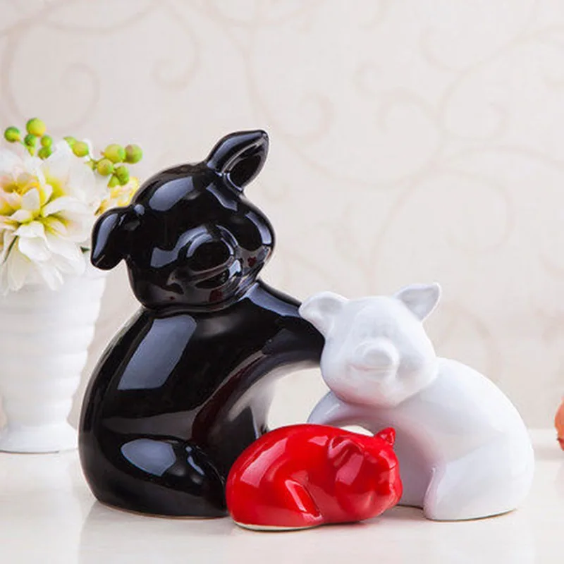 

Ceramic furnishing articles wedding gift sitting room ark decoration home decoration decoration is propitious three pigs