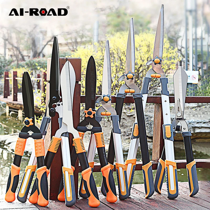

Садовые ножницы AI-ROAD ножницы для живой изгороди с длинной ручкой, садовый резак для деревьев, газонов, цветов, триммер для травы, ручной дома...