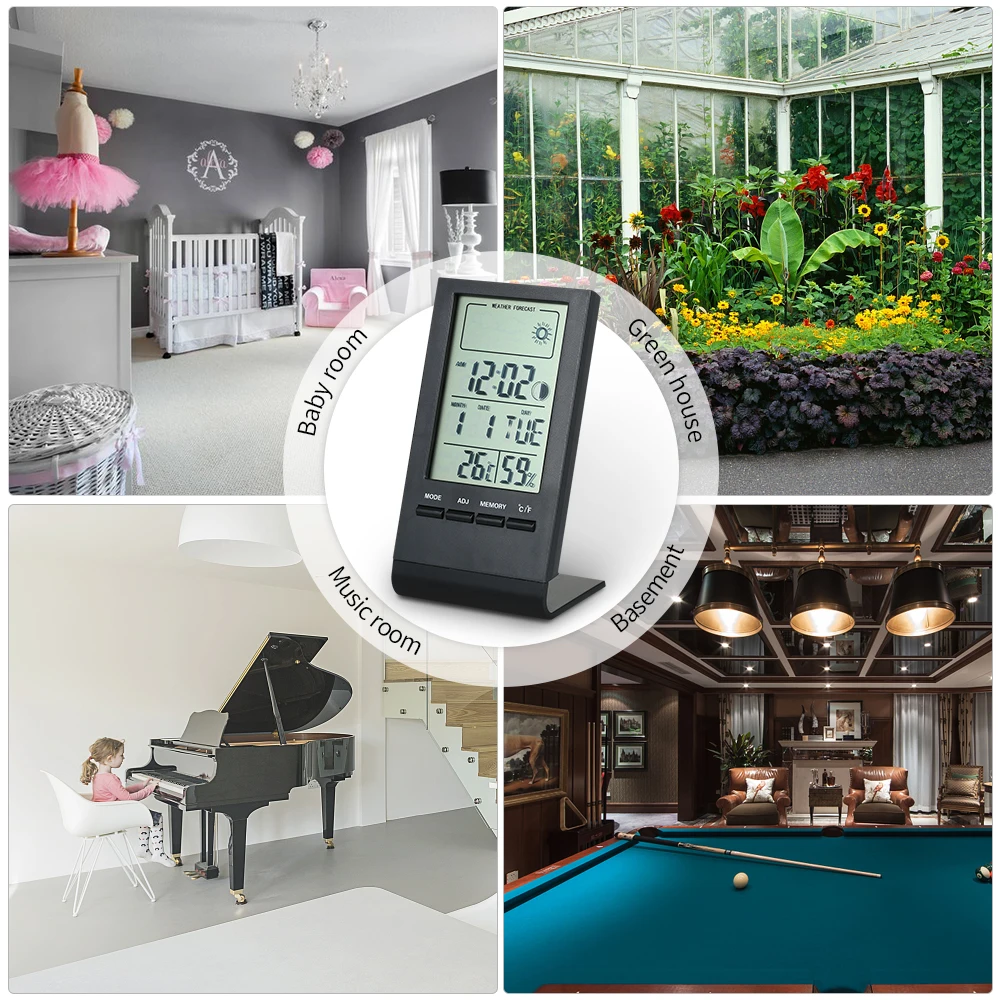Цифровой мини-термометр комнатный гигрометр с термометром и будильником |