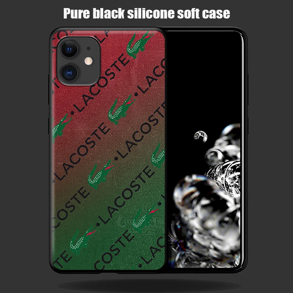 

French Luxury Brand LACOETE Phone Case For Iphone 5 5S SE 2020 6 6S 7 8 Plus 11 12 Mini X XS XR Pro Max black Coque Luxury Shell