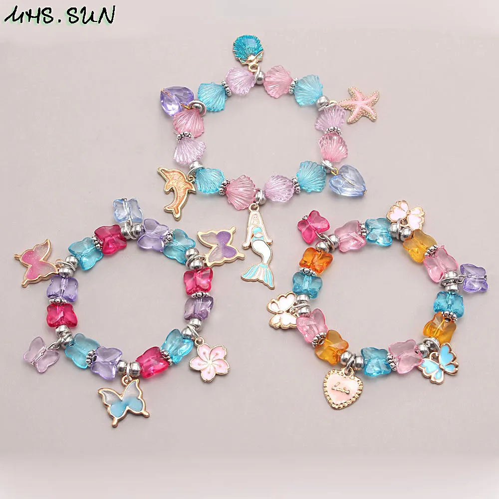 MHS.SUN браслеты ручной работы с бабочками для девочек детские ювелирные изделия