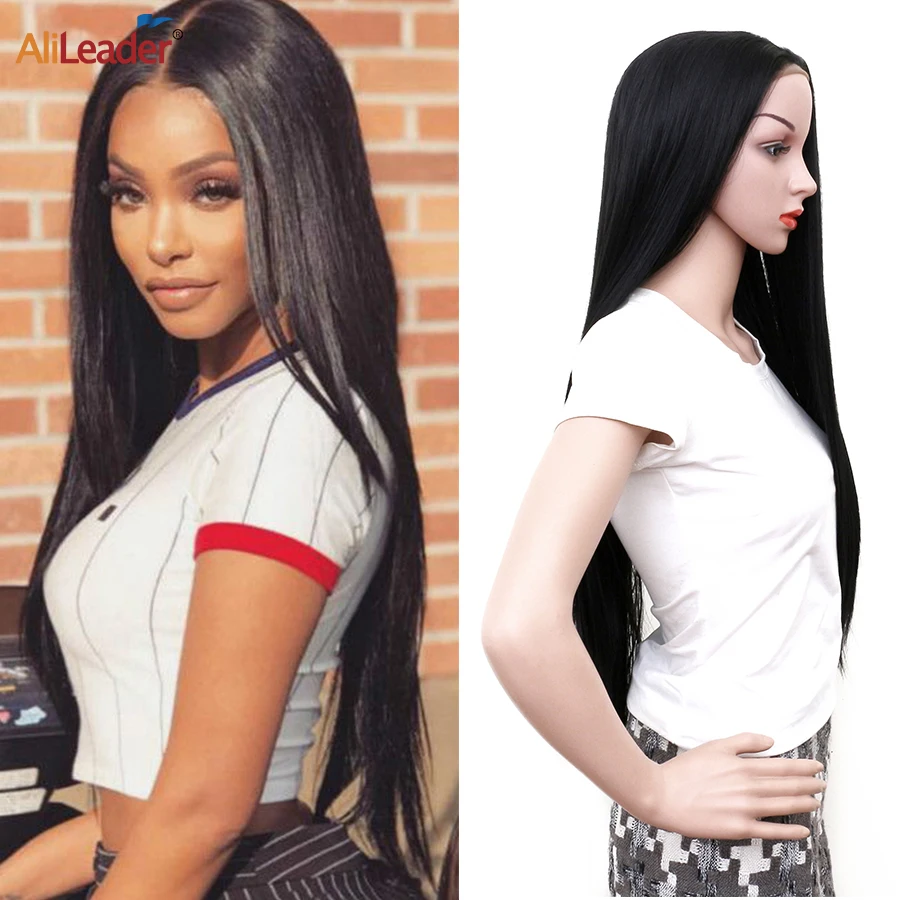 Alileader синтетические парики для женщин Швейцарский парик на кружеве прямые