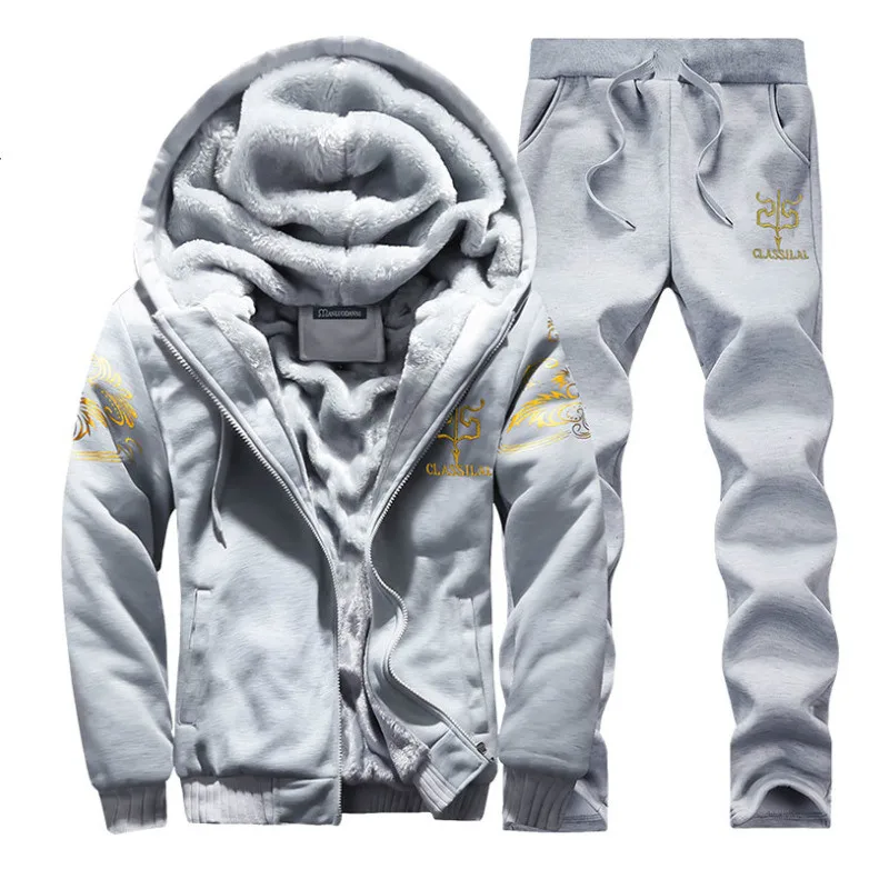 

2020 Winter New Brand Fashion Letter Leisure Men Tops Coat Fleece Hoodies Sweatshirts Sweatpants Warm Printed Hooded Tracksuit
