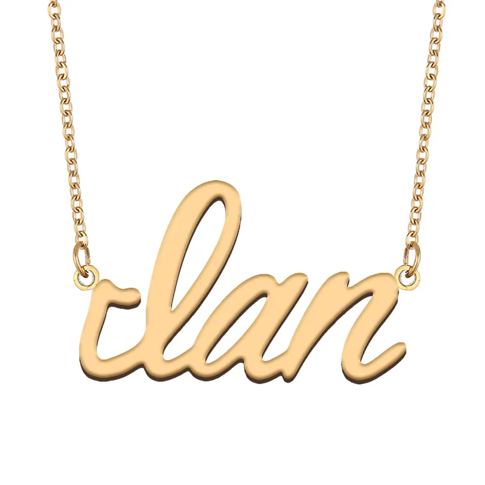 

Ian Nameplate Necklace for Women Stainless Steel Jewelry Gold Plated Name Chain Pendant Femme Mothers Girlfriend Gift