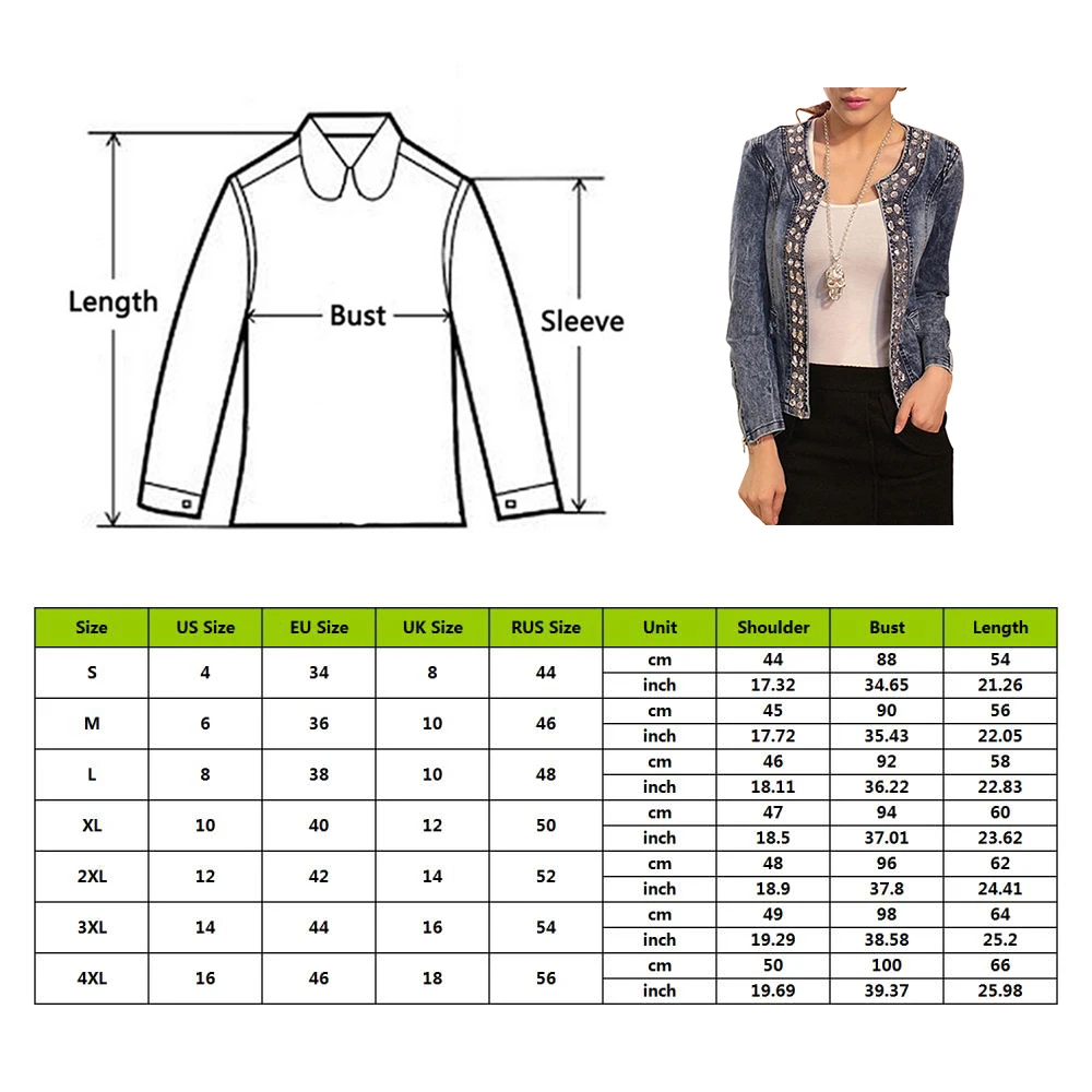 OEAK женские джинсовые куртки осень Chaqueta Mujer Модная Джинсовая куртка Casaco Женская тонкая короткая верхняя одежда с кристаллами Большие размеры S-4XL
