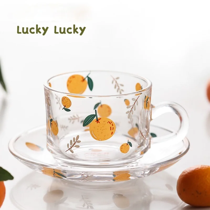 

Роскошная креативная стеклянная кофейная чашка, персонализированная прозрачная Экологически чистая кружка, кофейная чашка, молочная чашк...