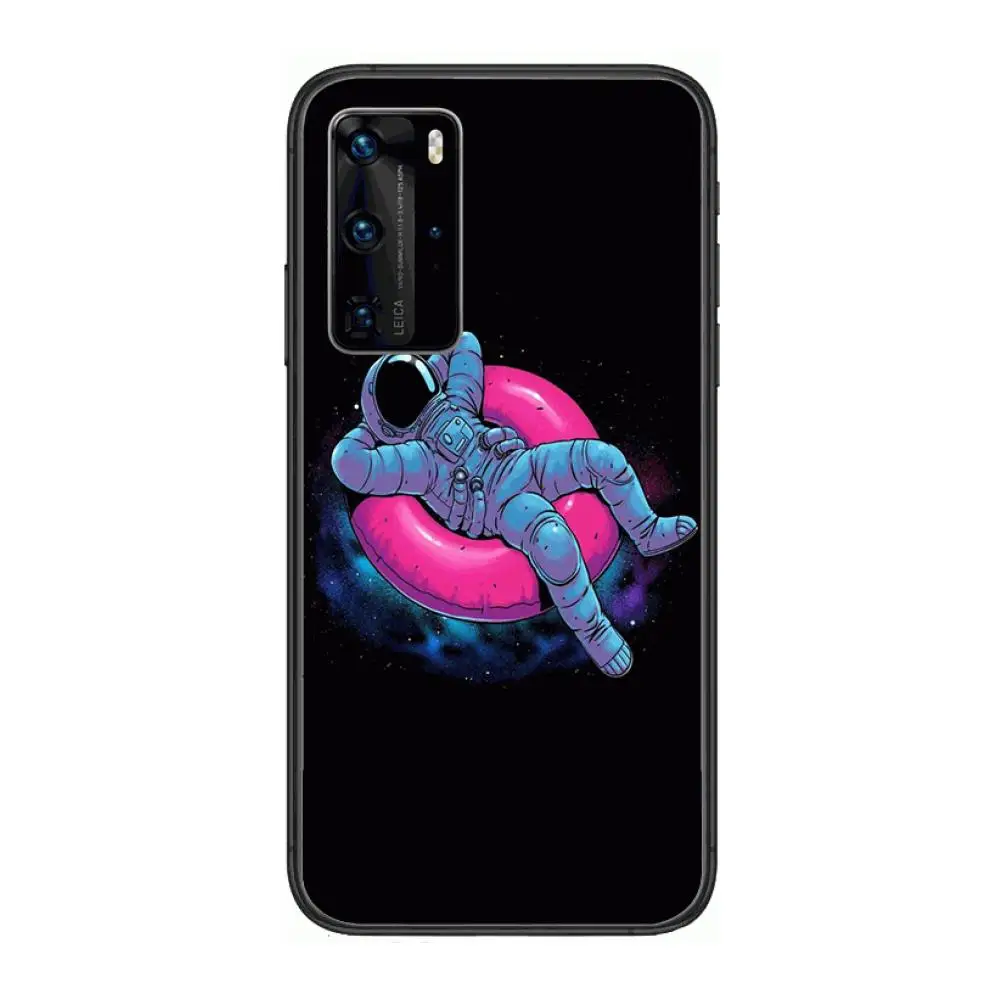 

Astronaut Exquisite Phone Case For Huawei P 40 30 20 10 9 8 Lite E Pro Plus Black Etui Coque Painting Hoesjes comic fashion