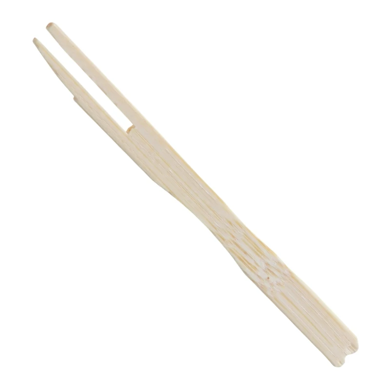 

100Pcs Bamboo Disposable Wooden Fruit Fork Pick Dessert Forks Tableware Party Decor