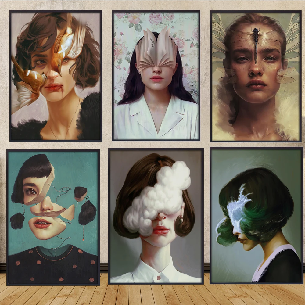 Картина на холсте для стен Женская настенная художественная картина Постер и