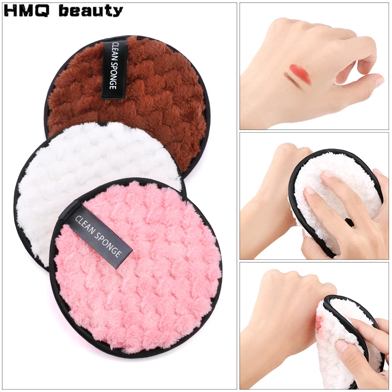 

Microfiber cloth pad facial makeup remover puff round mesh grain cotton double-layer cleansing towel reusable cleaning wipes
