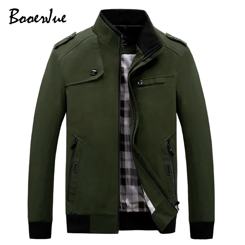 Приталенная куртка мужская хлопковая Повседневная куртка-бомбер мужские