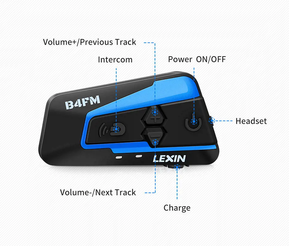 Lexin Bluetooth moto rcycle шлем гарнитуры домофон мото FM радио 4 способа intercomunicadores de casco moto intercomunicador B4FM