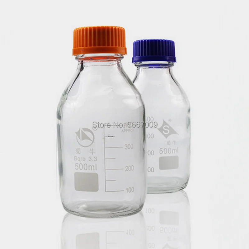 1PC 100ml to 2000ml Lab Transparent Screw cap Reagent bottle Sealed bottle Glass Laboratory Sample Bottle