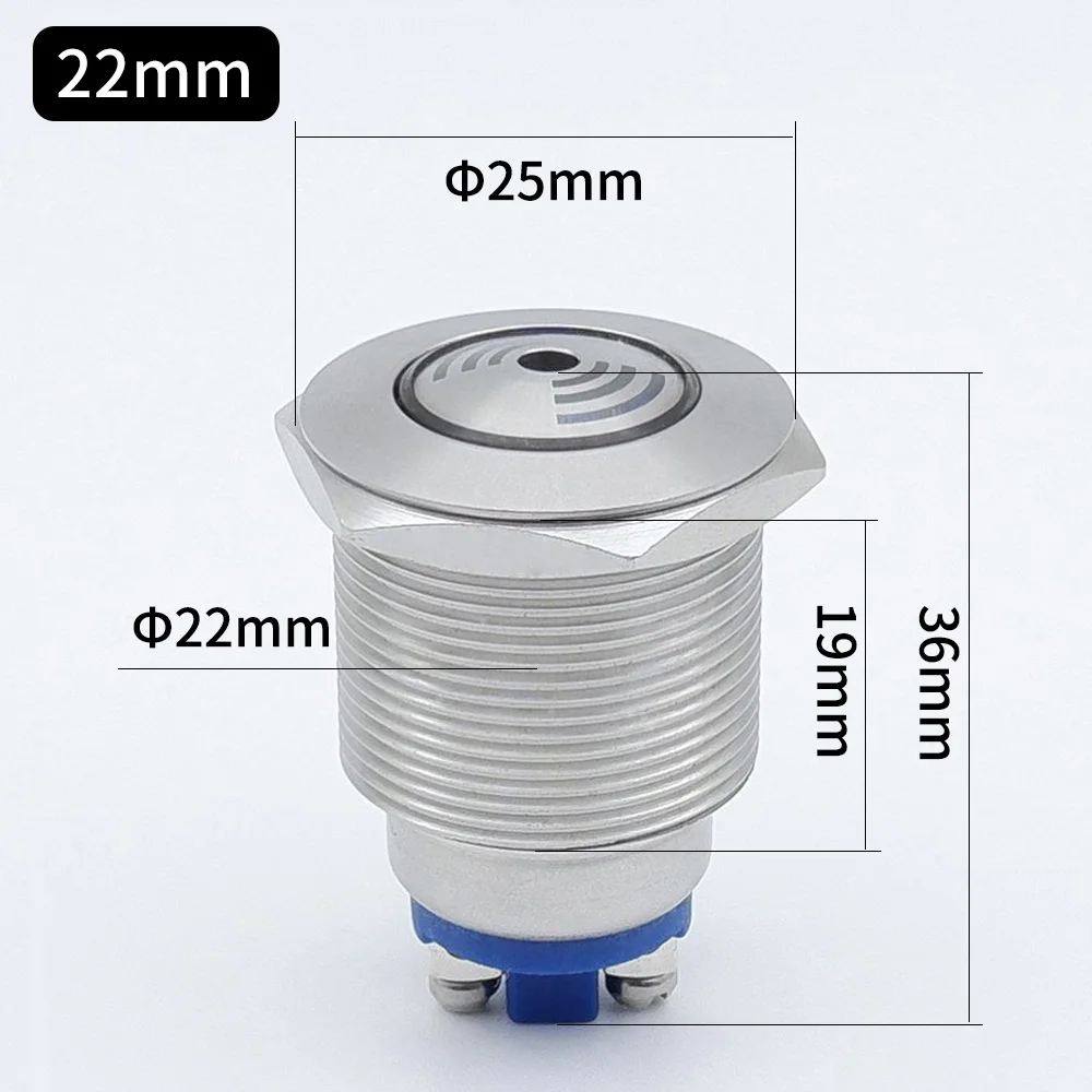 Buzzer 22mm 19mm Flash LED Alarm Indicator Light Signal Lamp Metal DC6V DC12V DC24V AC220V Intermittent Sound | Обустройство дома