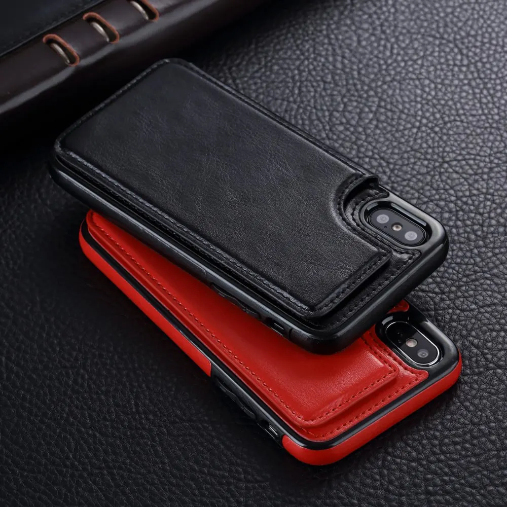 LAPOPNUT PU Leather Cases for Iphone 11 Pro Xs Max Xr X 7 8 Plus 6 6s 5 5s SE Flip Shockproof Protective Cover with Card Holder |