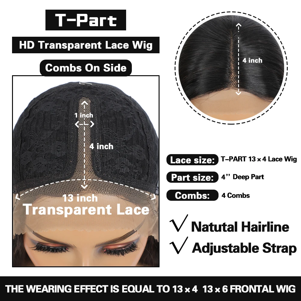 

Straight 13x1 Lace Front Human Hair Wig Pre Plucke Brazilian Straight 150 Density Remy 4x4 Lace Closure Human Hair Wig For Women