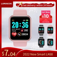 lamakoki 2021 new lk68 smart watch men wristwatches smartwatch women electronic clock fitness monitor lover gift for ios android