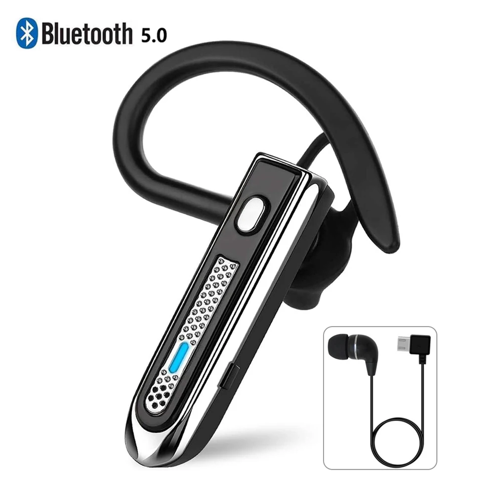 Auriculares inalámbricos B4 con Bluetooth 5,0, miniauriculares ajustables con gancho para la oreja, auriculares manos libres con micrófono para iPhone, Android e IOS